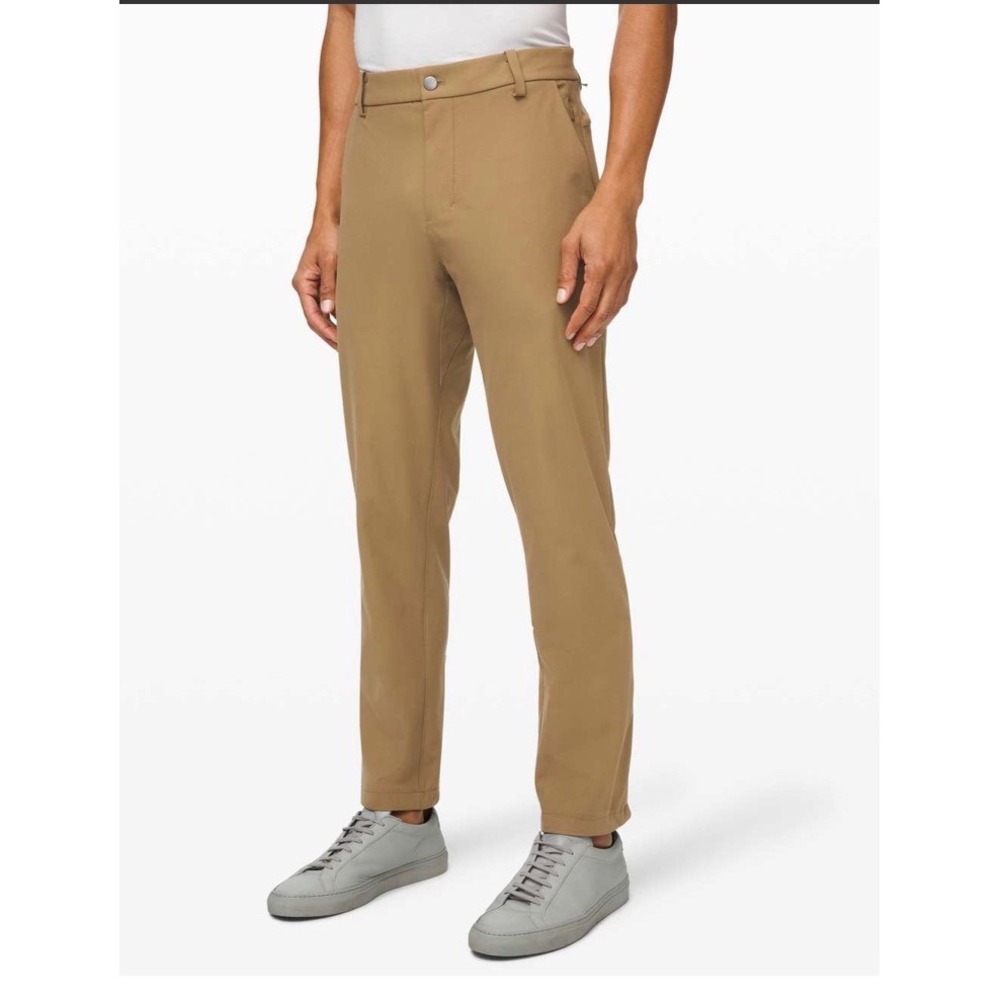 Lululemon Commission Pant Slim Mens 34 Warpstreme Chino Trousers Tan Performance
